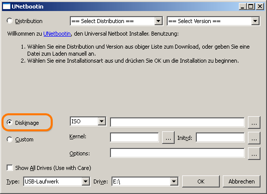 UNetbootin-Anleitung How-to