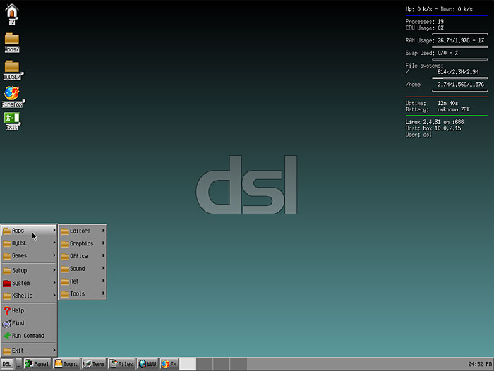 Damn Small Linux Screenshot